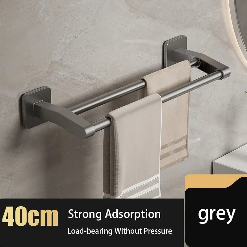 Towel Rack Hanger Bathroom Kitchen Adhesive Wall Mounted