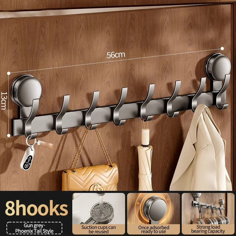 Wall Hook Rack Hanger Suction Cup Mounted