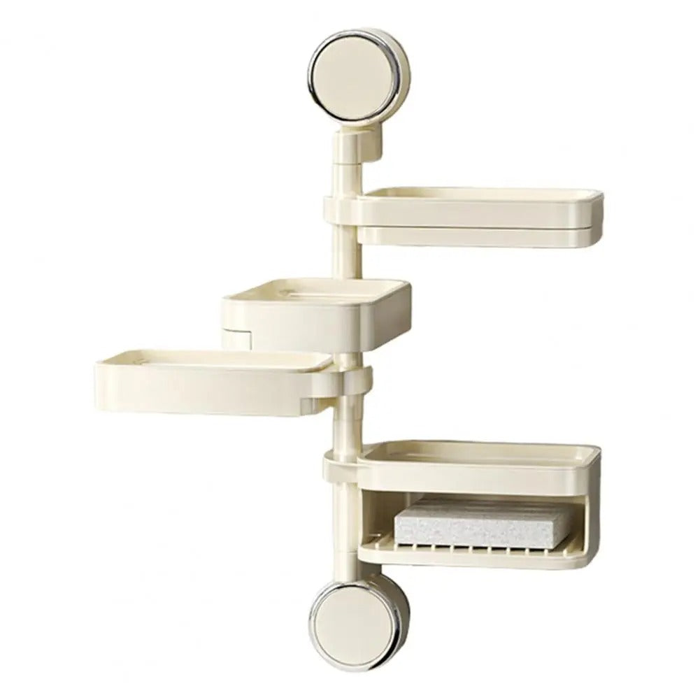 Rotating Wall-Mounted Soap Holder Rack – Multi-Tier Bathroom Organizer