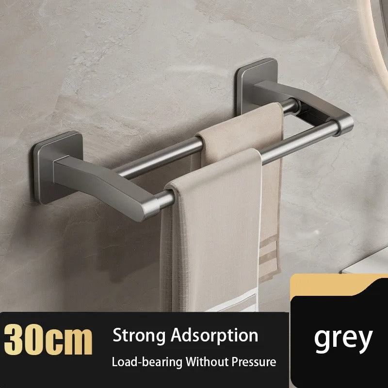 Towel Rack Hanger Bathroom Kitchen Adhesive Wall Mounted