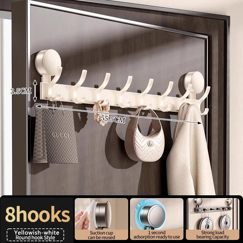 Wall Hook Rack Hanger Suction Cup Mounted