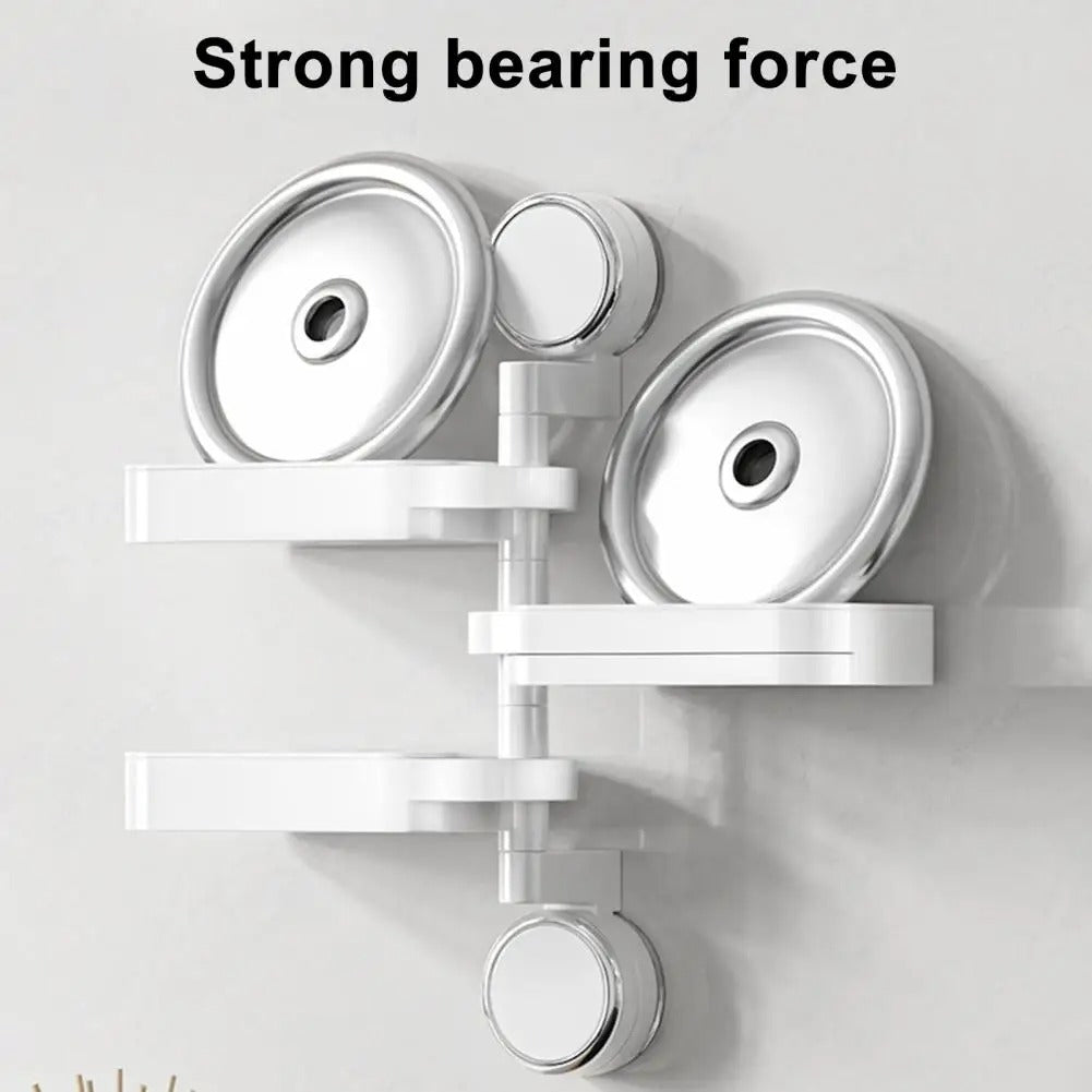 Rotating Wall-Mounted Soap Holder Rack – Multi-Tier Bathroom Organizer