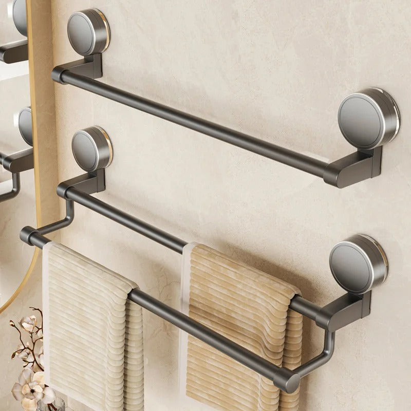 Towel Rail Bathroom Wall Suction Cup Mounted