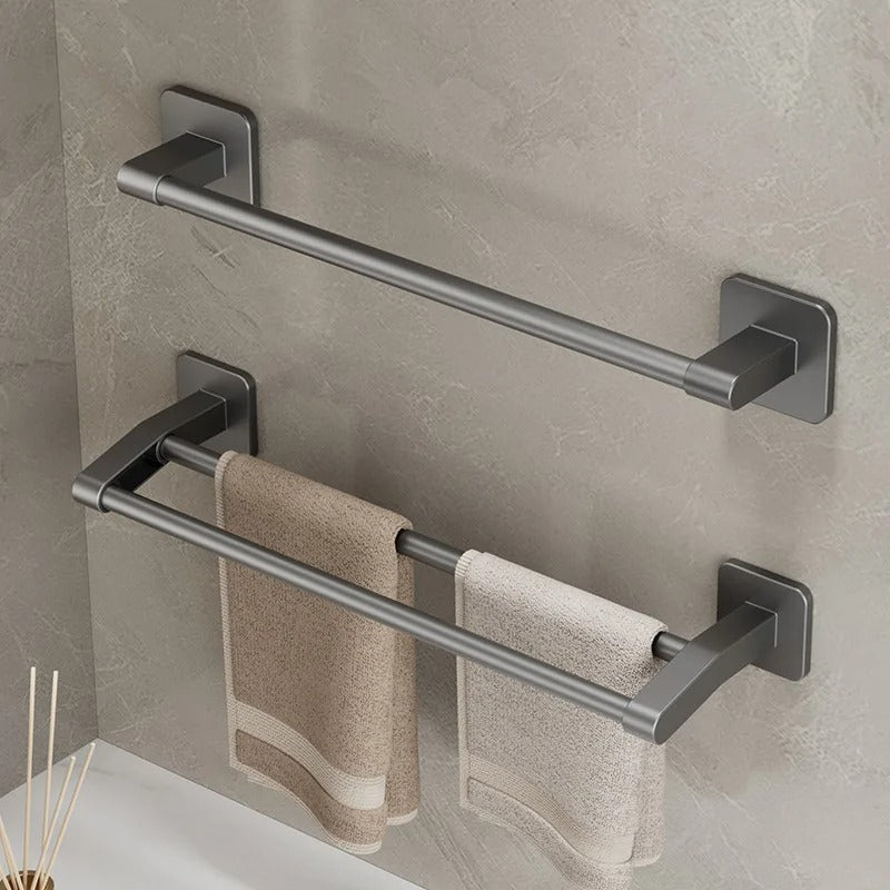Towel Rack Hanger Bathroom Kitchen Adhesive Wall Mounted