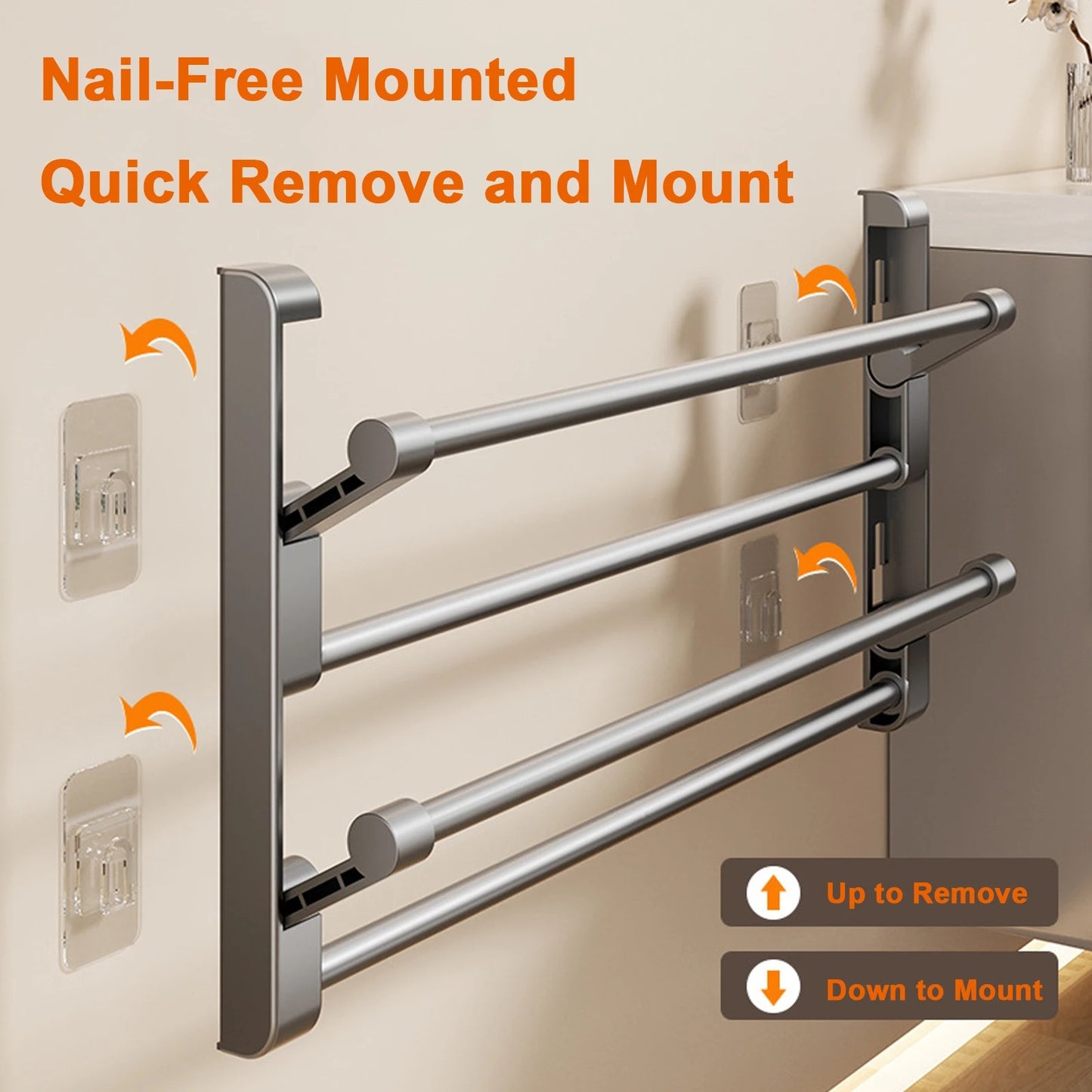 Wall-Mounted Adhesive Foldable Shoe Rack