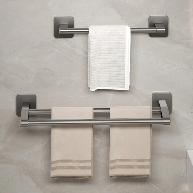 Towel Rack Hanger Bathroom Kitchen Adhesive Wall Mounted