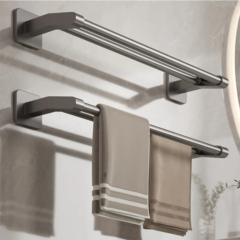 Towel Rack Hanger Bathroom Kitchen Adhesive Wall Mounted