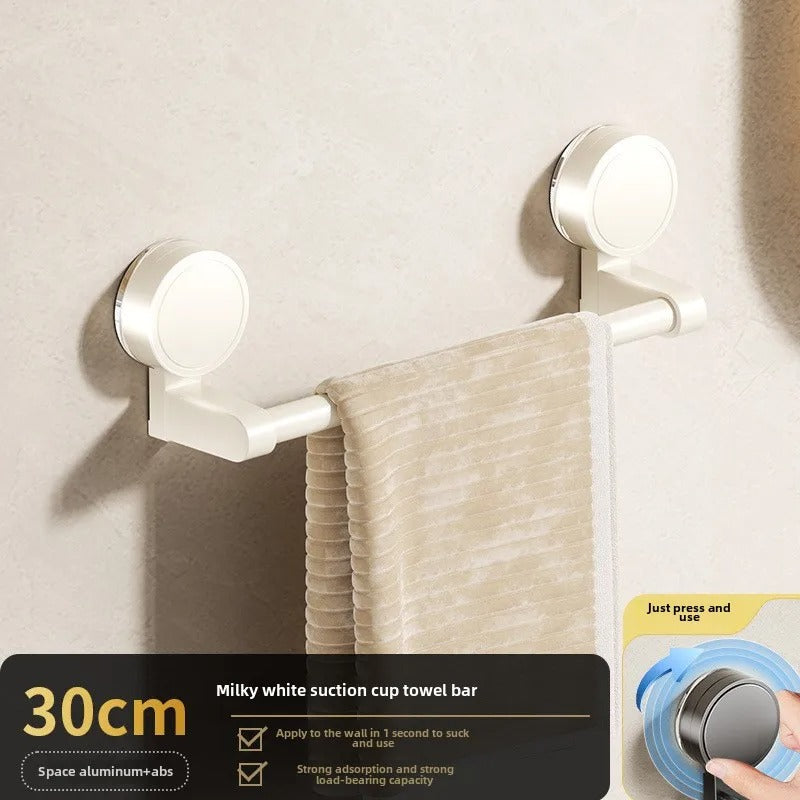 Towel Rail Bathroom Wall Suction Cup Mounted