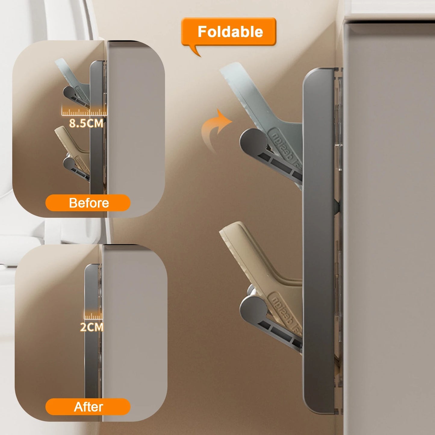 Wall-Mounted Adhesive Foldable Shoe Rack