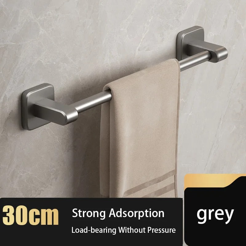 Towel Rack Hanger Bathroom Kitchen Adhesive Wall Mounted