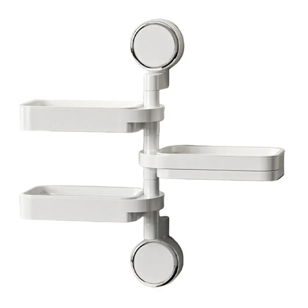 Rotating Wall-Mounted Soap Holder Rack – Multi-Tier Bathroom Organizer