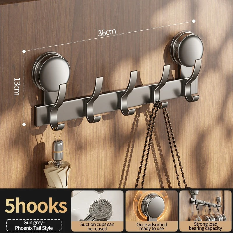 Wall Hook Rack Hanger Suction Cup Mounted