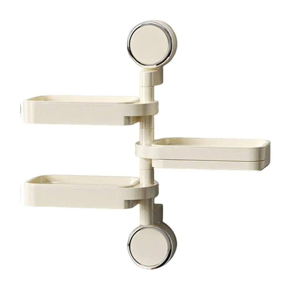 Rotating Wall-Mounted Soap Holder Rack – Multi-Tier Bathroom Organizer