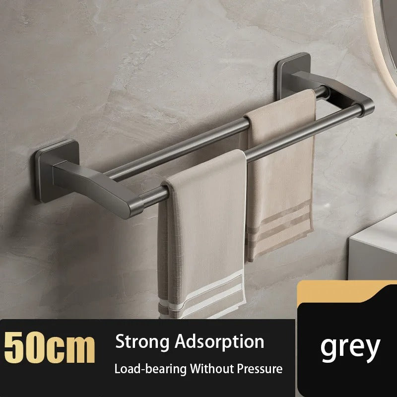 Towel Rack Hanger Bathroom Kitchen Adhesive Wall Mounted