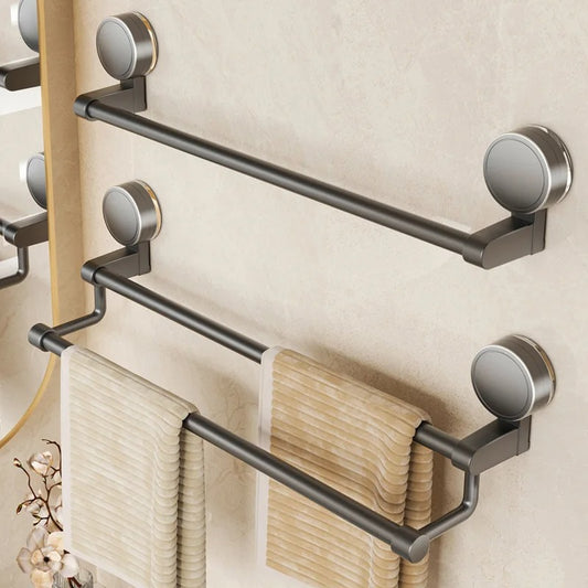 Towel Rail Bathroom Wall Suction Cup Mounted
