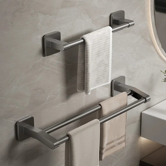 Towel Rack Hanger Bathroom Kitchen Adhesive Wall Mounted