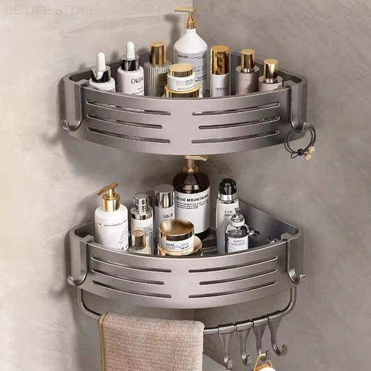 Corner Piece Shelf for Bathrom Adhesive Mounted